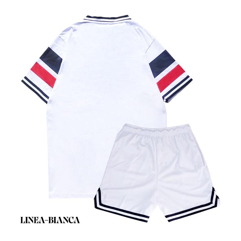 Homeland Timeless Treasury Product - Linea - Baju Satu Set Celana Pendek Boardshort Kaos Pendek Baju Lengan pendek pria panjang Polos Hitam Putih Katun Distro Dewasa Casual Santai Setelan Cowok Keren 2