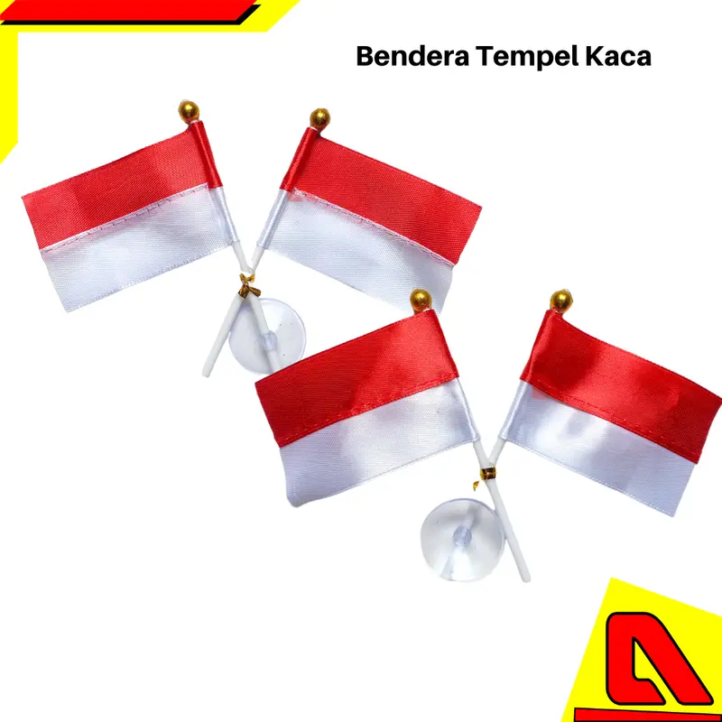 Bendera Merah Putih Kain Kecil Tempel Kaca Hiasan Mobil 0