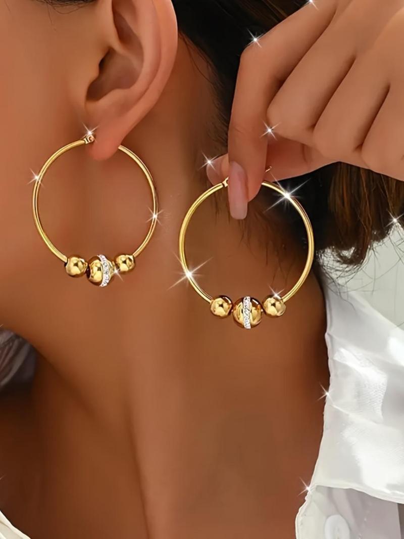 Product Introduction of Minimalist Temperament Hoop Earrings, Fashionable Earrings for Women & Girls, Trendy All-match & Exquisite Jewelry for Birthday Gift 0