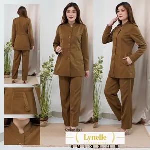 Jas Wanita Blazer Lynelle Collection Setelan Rok Span atau Celana Pemda Aceh Tali Pangkat dan Kerah Shanghai (Kode 6610)