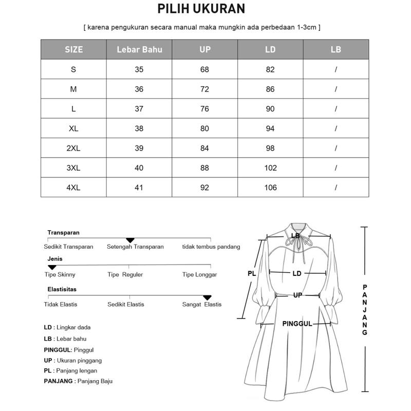 LUXME 【ready stock】 Gaun Wanta Rok Panjang Lengan Panjang Lipatan Bergaris Warna Pink 2