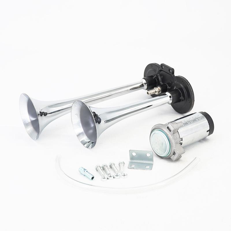  Còi hơi kèn tự sinh hơi óng loa dài 20CM-45CM mạ CROM dùng cho ô tô xe tải xe máy 12V 24V 