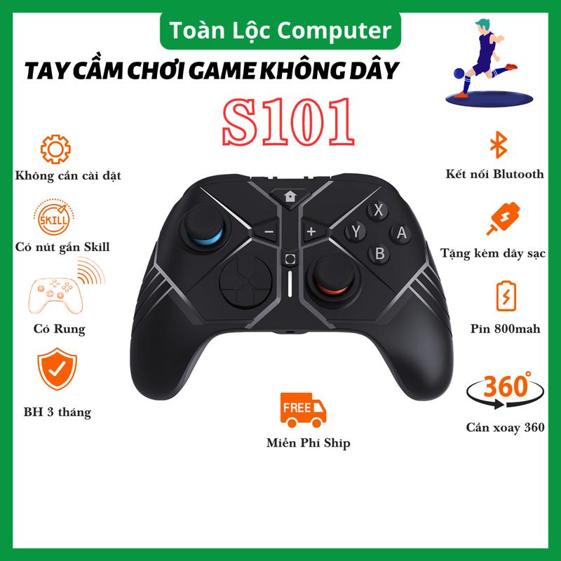 Tay Cầm Chơi Game không dây bluetooth fifa online 4 TS101 cần analog xoay 360 Dùng cho PC,Laptop- Full skill , thích hợp với hệ điều hành Adroi/ios - Pin 6h - không cần cài đặt/ có thể gắn combo cho tay cầm Chơi Điện Tử Phụ Kiện Chơi Điện Tử Phụ Kiện