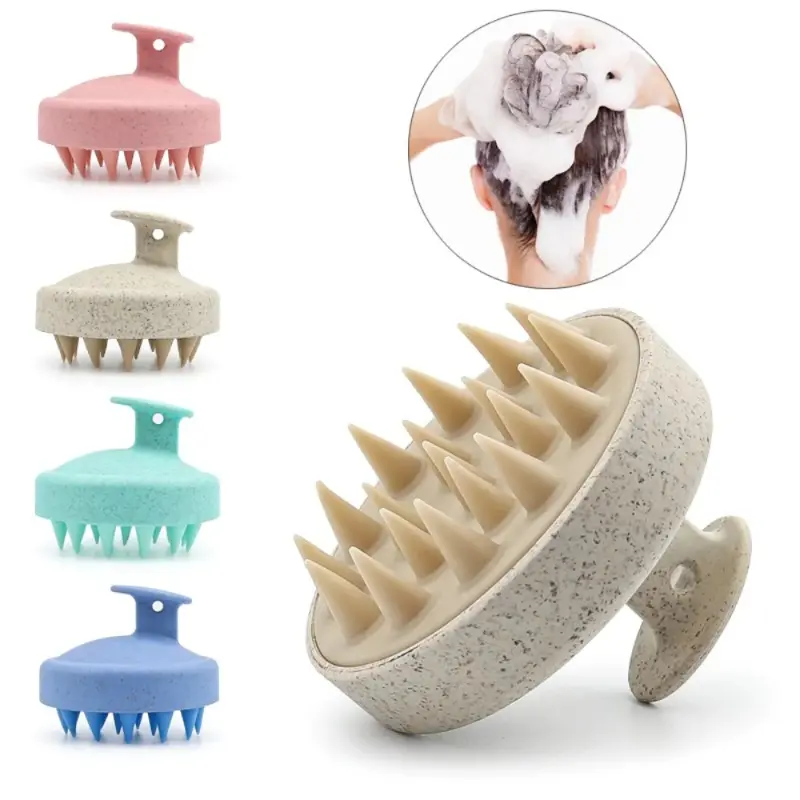 Silicone Shampoo Brush Head Scalp Massage Comb Hair Washing Comb Body Massage Brush Bath Shower Brush Bathroom Accessories