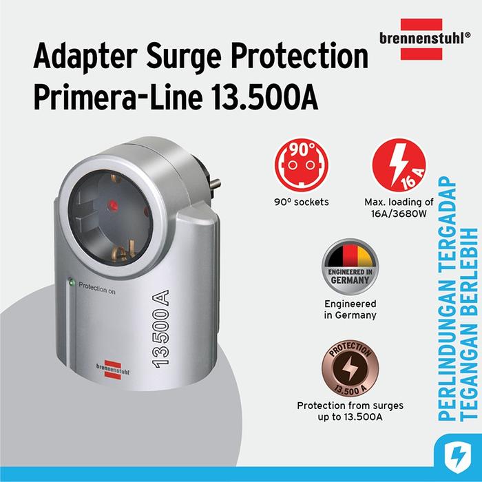 Promo Brennenstuhl Primera-Line 13.500A surge protected Adaptor ...