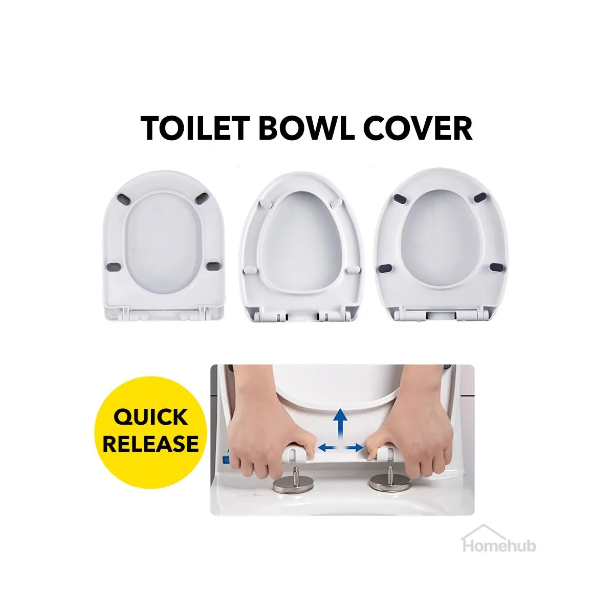 Homehub Toilet Seat Cover Bowl Soft Closing Quick Release Replacement