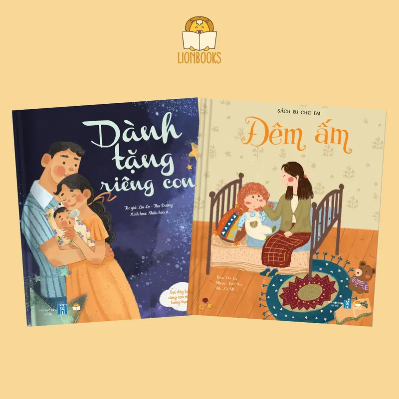 Sách - Combo 2 cuốn Sách ru - Dành cho bé 0-4 tuổi Đêm ấm và Dành tặng riêng con 0