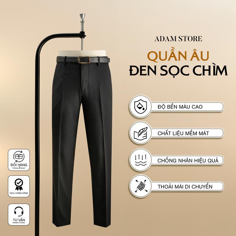 QUẦN ÂU ADAM STORE ĐEN KẺ SỌC CHÌM MENSWEAR Q332