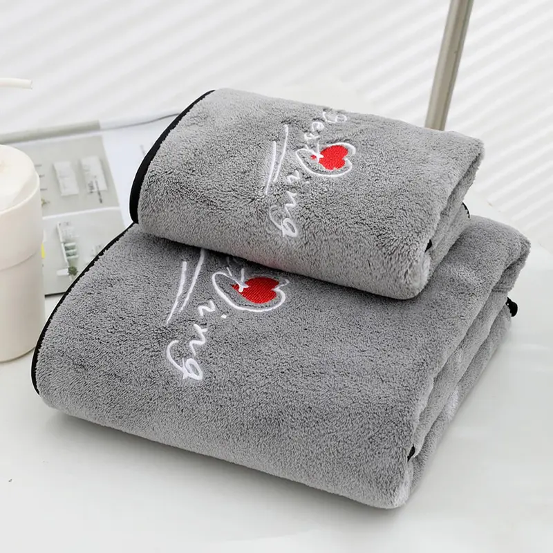 Soft Comfortable Hand Towel, 1 Count Coral Fleece Cozy Bath Towel, Water Absorption Shower Towel for Home Bathroom Washroom, Bathroom Accessories, Home Essentials 7