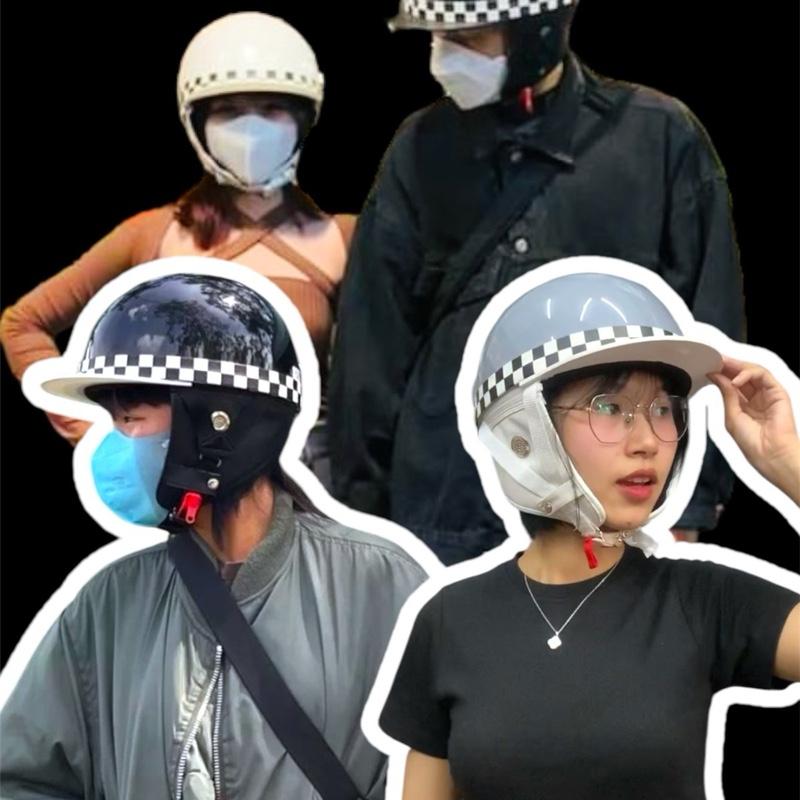 NÓN BẢO HIỂM KIỂU NHẬT PHONG CÁCH BOSOZOKU NHẬT BẢN KHÔNG LOGO PHÍA TRƯỚC MŨ - TẶNG KÈM STICKER JDM ( Helmet )