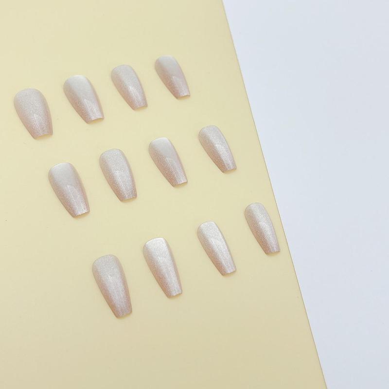 Glitter Fake Nail & 1 Sheet Tape & 1 Count Nail File, 24pcs Long False Nail for Women & Girls, Removable Nail Art Artificial Full Cover, Women Girls DIY Manicure, Christmas Gift 4