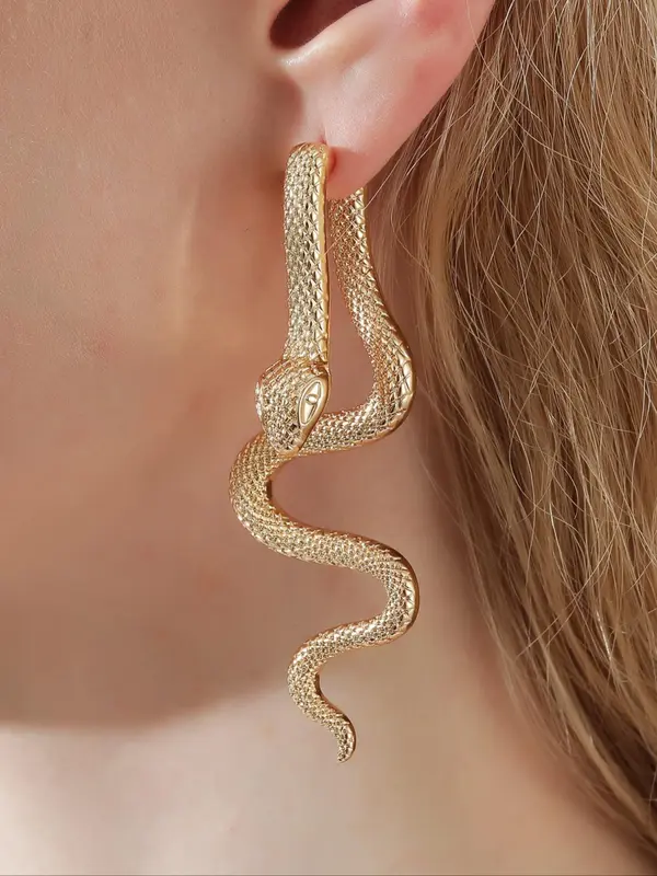 Snake Design Ear Jacket, Fashionable Earrings for Women, Elegant Jewelry for Party, Daily Clothing Decor, Trendy All-match & Exquisite Jewelry for Birthday Gift 0
