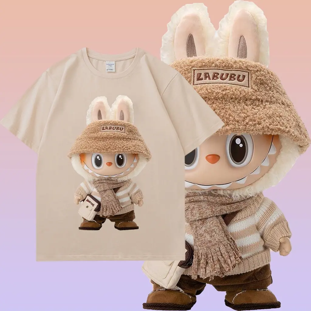 Áo Thun nam nữ Unisex form rộng in hình 3D LABUBU  Cổ Tròn