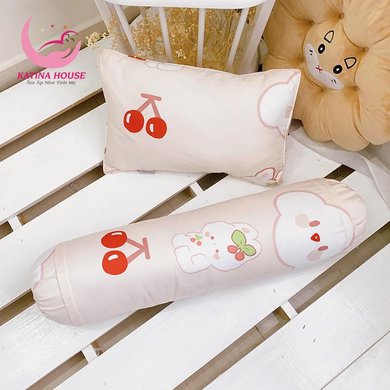 Bộ gối nằm gối ôm cho bé Katina House, gòn lông vũ nhân tạo vải tencel mềm thoáng mát 4