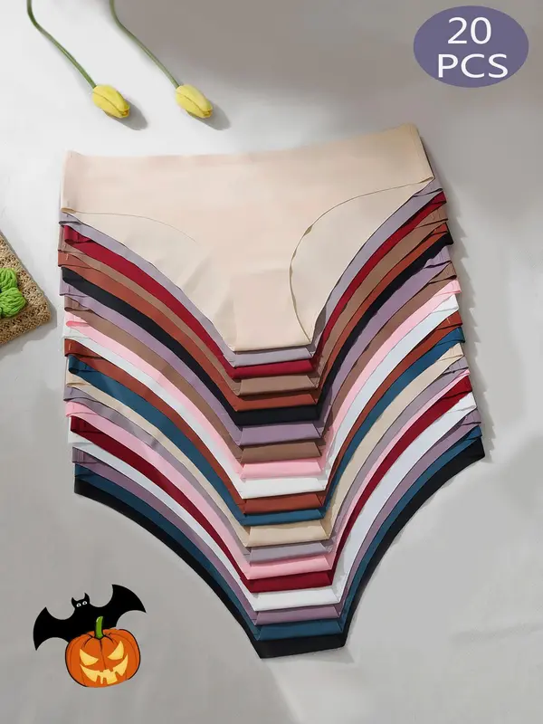 Women's Solid Color Briefs, Soft Comfortable Breathable Seamless Knicker for Daily Wear, Underwear for All Seasons 0