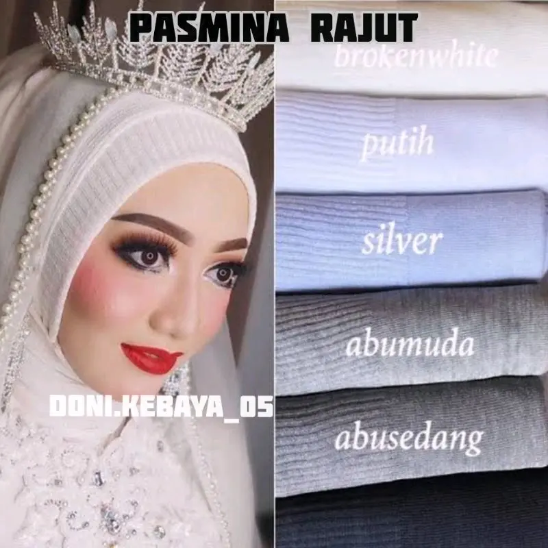 pasmina rajut glitter tebal_krudung pasmina rajut mewah Sore Hari