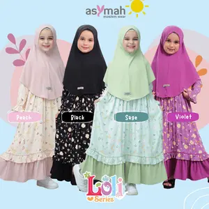 ASYMAH - GAMIS ANAK USIA DARI 2-10 TAHUN MOTIF BUNGA BAHAN RAYON VALENCIA LOLI SERIES
