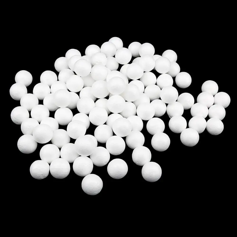 100Pcs Blank White SOLID Polystyrene Balls - Foam Styrofoam Craft Sphere DIY