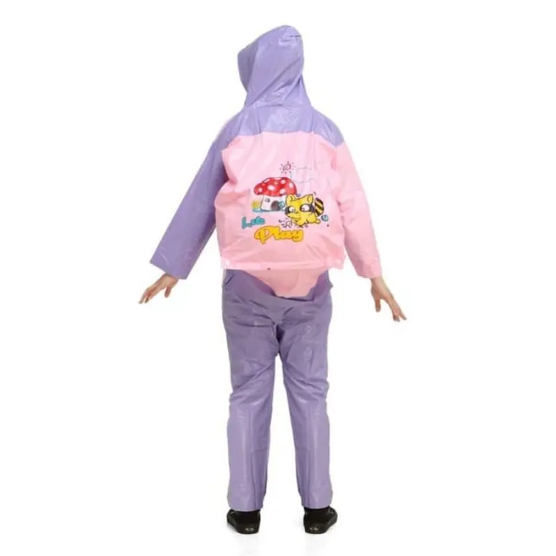 Elmondo 606 Jas Hujan Backpack Jaket + Celana Remaja Anak Cream 3