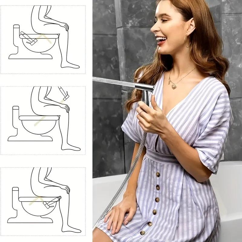 1pc Toilet Sprayer Stainless Steel Hand Bidet Faucet for Bathroom Hand Sprayer Shower Head Self Cleaning Bathroom Fixture 3