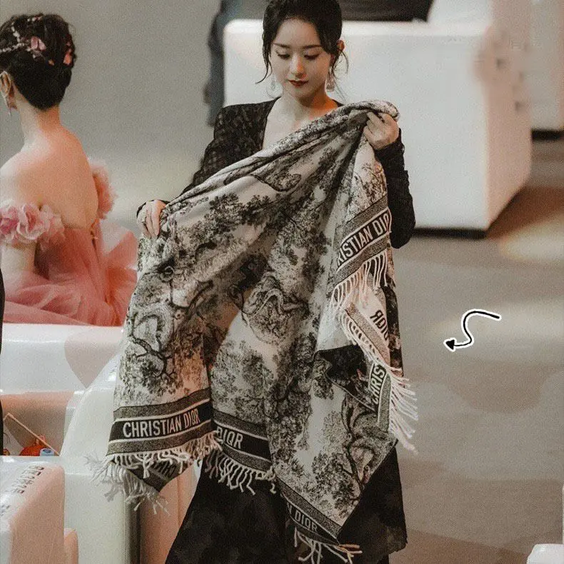 Khăn Quàng quàng cổ, Zhao Nằm Cùng Phong Cách, Hàng Mới Về, Ấm Áp Và Dày, Làm Bằng Cashmere, Sử Dụng Kép, Dài, Thích Hợp Cho Mùa Thu Và Mùa Đông, Khăn Quàng quàng cổ