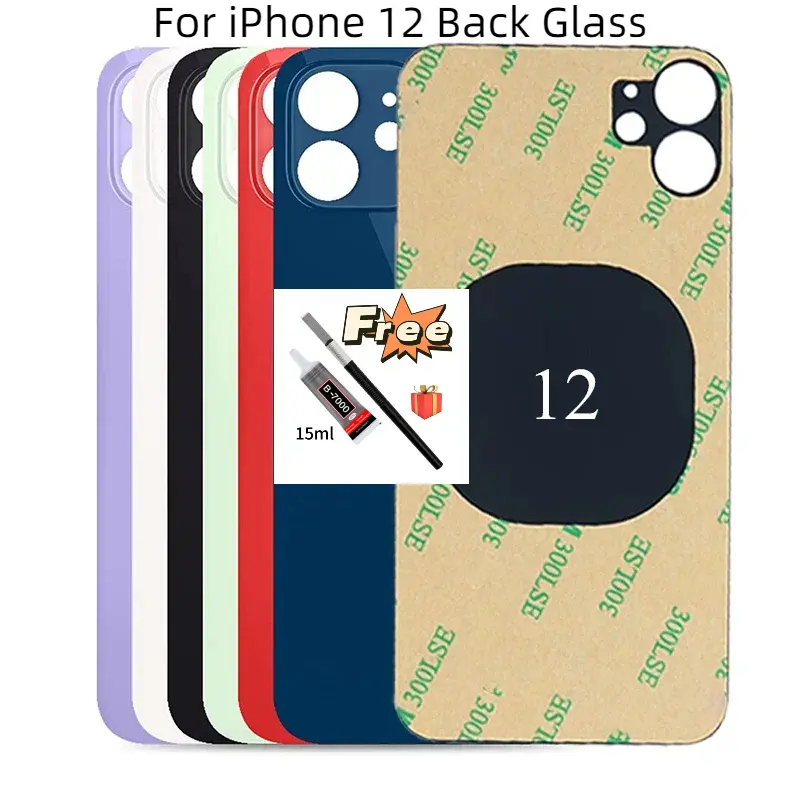 NCC Replacement Rear Glass Battery Cover For IPhone 12 – With Big Hole (Compatible A2172, A2402, A2403, A2404)