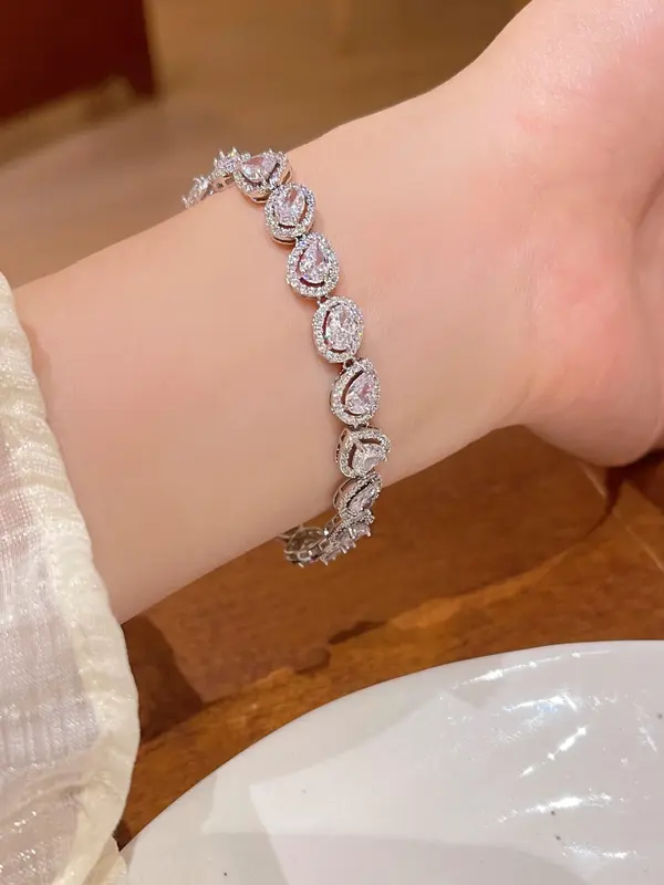 Fashion Colorful Zirconia Decorated Bracelet, Fashion Jewelry for Party, Daily Clothing Decor, Trendy All-match & Exquisite Jewelry for Birthday Gift 3