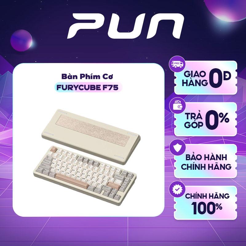 Bàn phím cơ Furycube F75 - Khung nhôm CNC núm xoay cao cấp 3 chế độ kết nối, RGB, mạch xuôi, tạ đáy bàn  phím