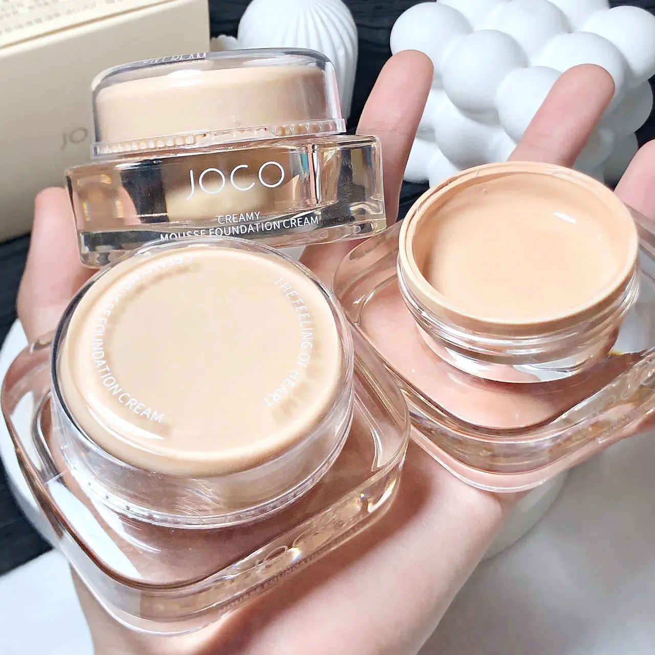 Joco Cream Skin Mousse Foundation Cream Moisturizing Concealer No Stuck Powder Waterproof No Makeup Dry Skin Foundation Liquid Cosmetic Moisture