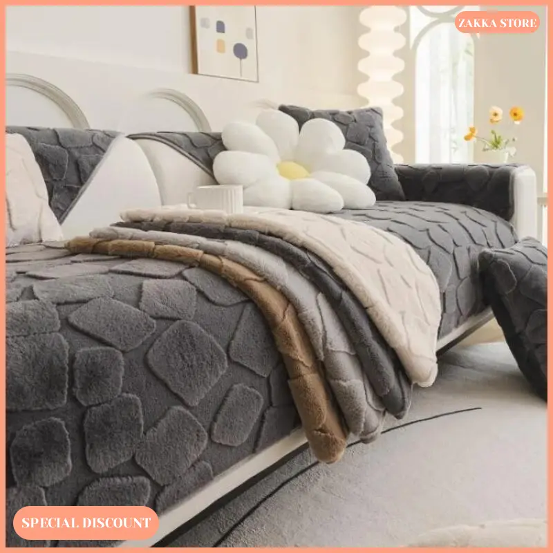 Zakka Store COD Sarung Sofa Solid / Cover Sofa Anti-Selip Alas Furnitur Dekorasi Rumah Sederhana