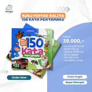 Bunayya - 150 kata pertamaku Soft Cover buku anak 1 2 3 tahun my first words book bayi 0 6 12 bulan