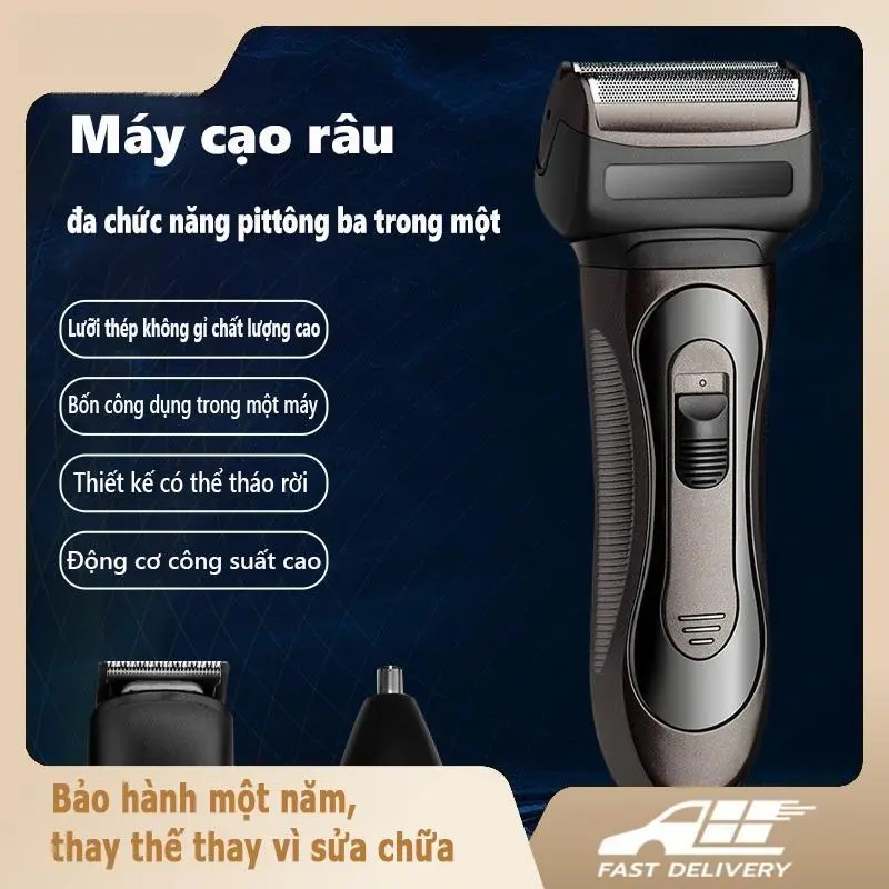 Máy Cạo Râu Đa Năng 3 Trong 1, Chải Râu, Cắt Lông Mũi, Cắt Tóc, Dành Cho Nam Giới, Thiết Kế Nhỏ Gọn Và Sang Trọng, Máy Cạo Râu Nam 4d  shaver