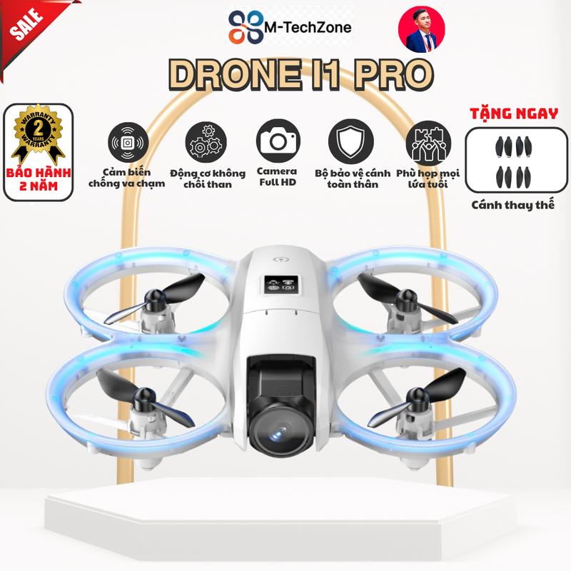 Drone i1 PRO Drone MINI Dành Cho Người Mới Tập Chơi Có Bảo Vệ Cánh Toàn Thân, Cảm Biến Chống Va Chạm Camera HD Điều Khiển Lên Xuống 180 độ Tự Bảo Vệ Khi Bao Với Tốc Độ Cao Camera Phụ Kiện