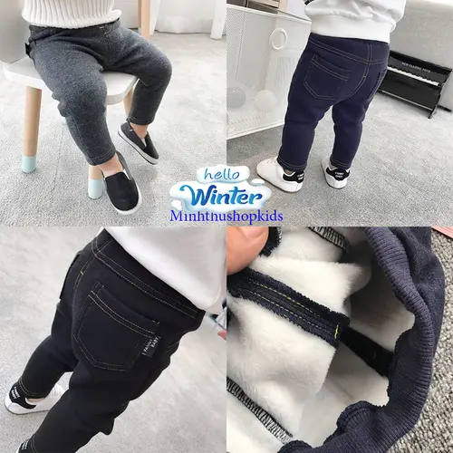 Quần NỈ lót Lông cho bé 8-20kg