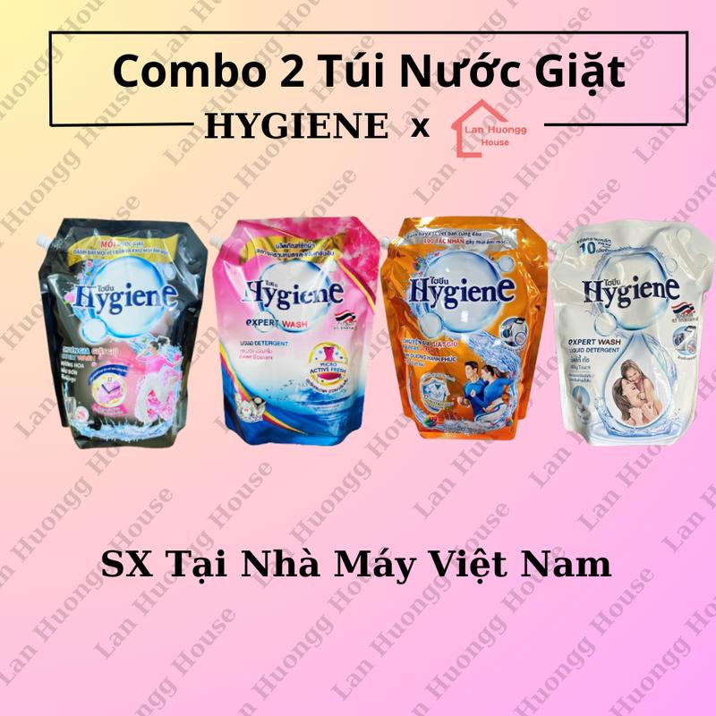   SX Tại VN  Combo 2 Túi Nước Giặt 2in1 Hygiene 1800ml Túi Làm Sạch 