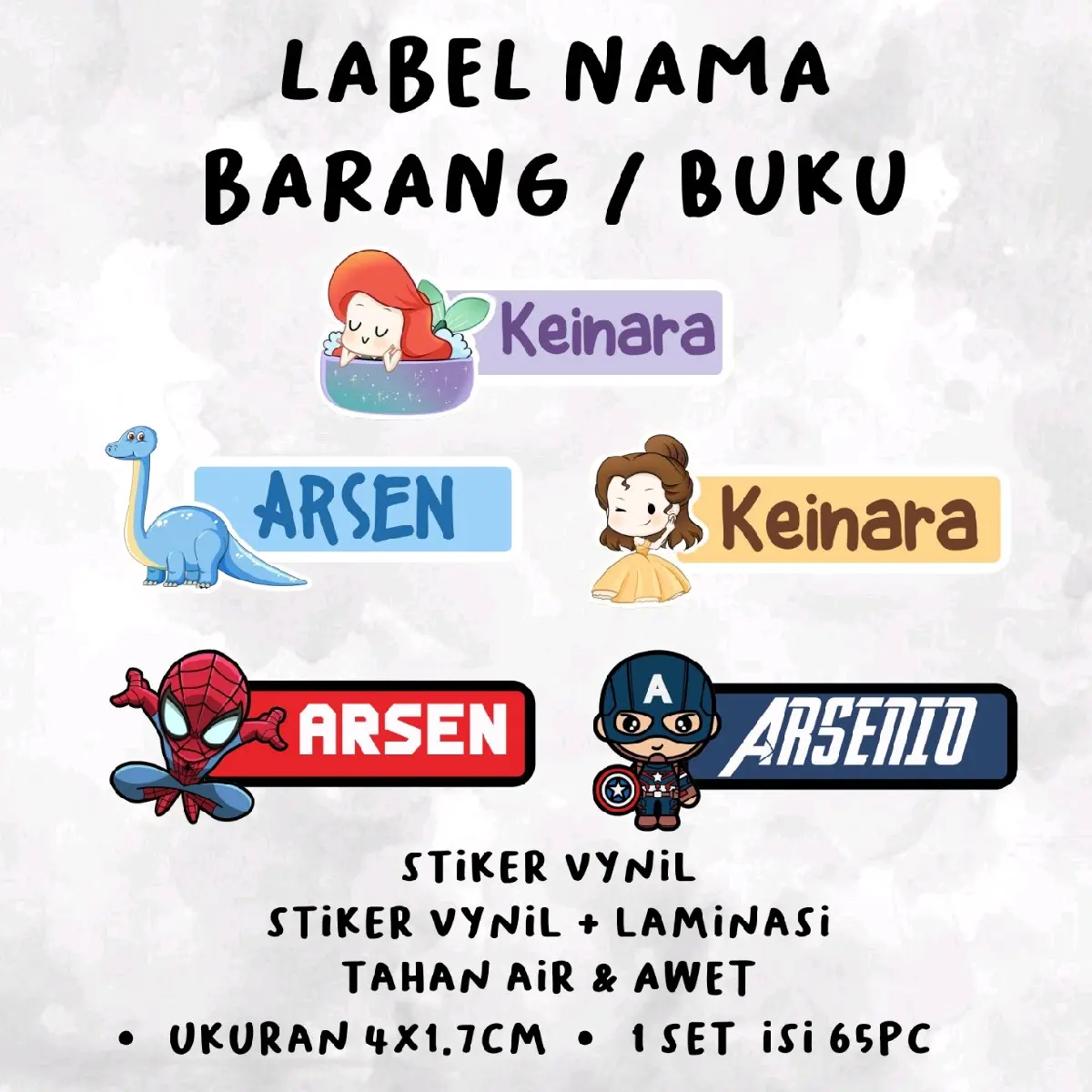 LABEL NAMA KARAKTER GRATIS DESAIN - Shop | Tokopedia