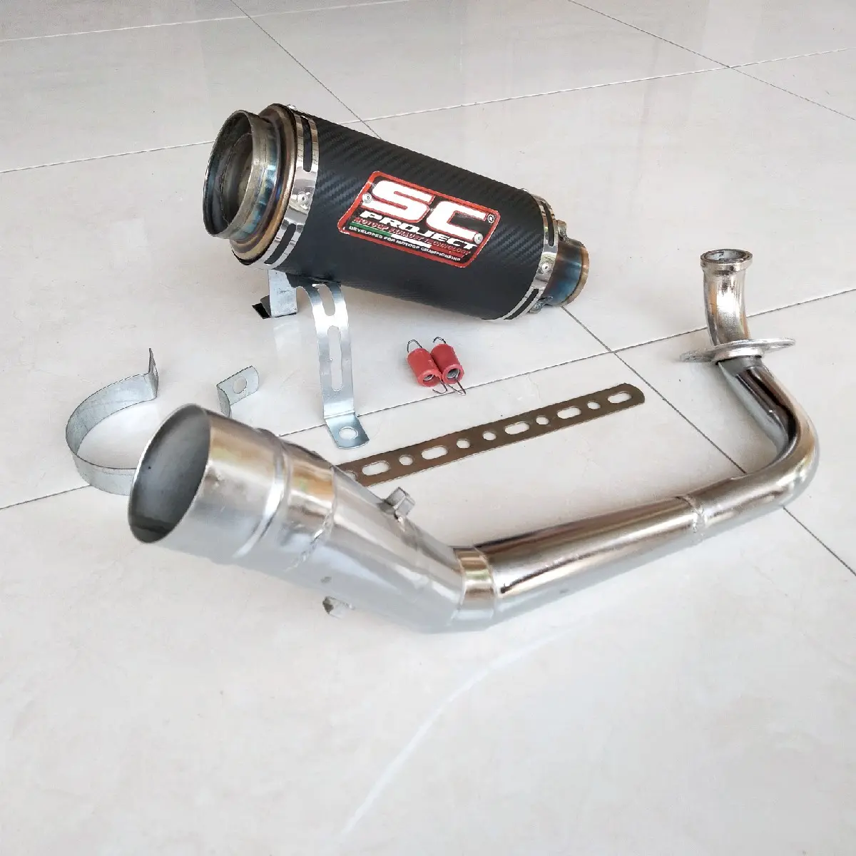 Knalpot SC Project Karbon Beat All Series (PGM-FI ESP-FI Karbu New Deluxe CBS new Pop Street Old Street New) - Special Edition Fullset - Bulat, Mesin
