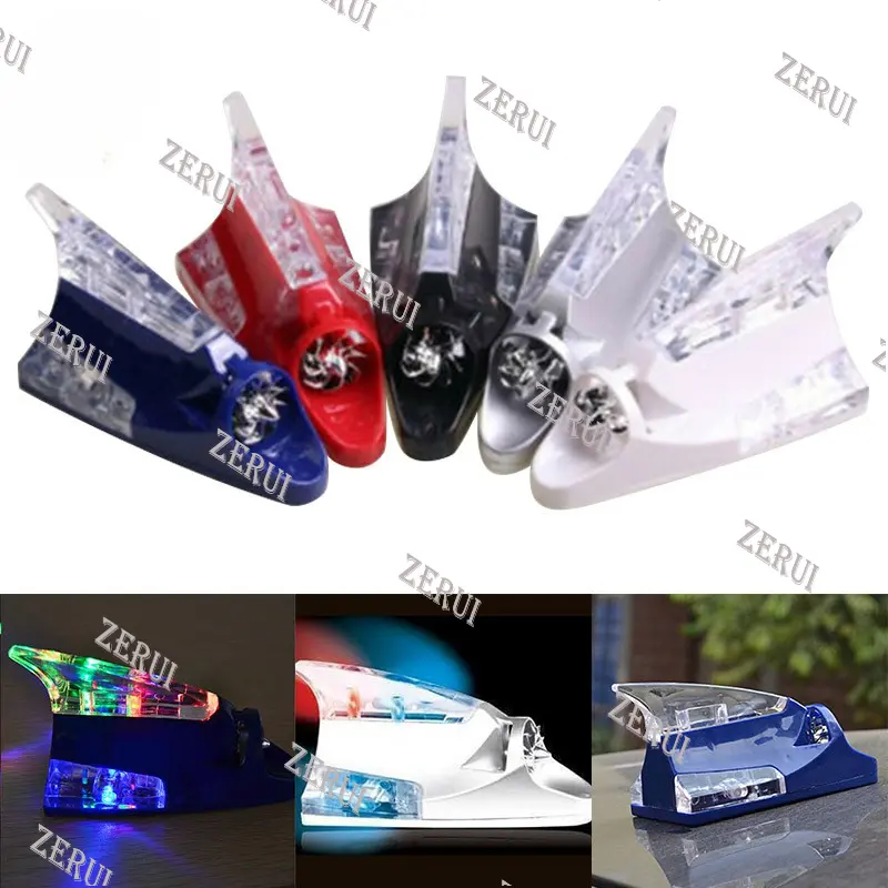 ZR For Solar Energy Wind Driven Car Front Lights Anti-rear-end Shark Fin Antenna Light
