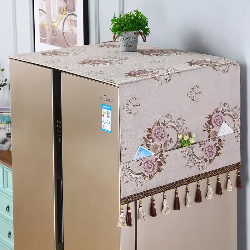 Xinqi-Nắp Trên Cho Tủ Lạnh, Vải Bảo Vệ Cho Tủ Lạnh, Vải Chống Bụi Cho Lò Vi Sóng, Máy Giặt, Cửa Đôi, Nắp Tủ Lạnh Một Cửa