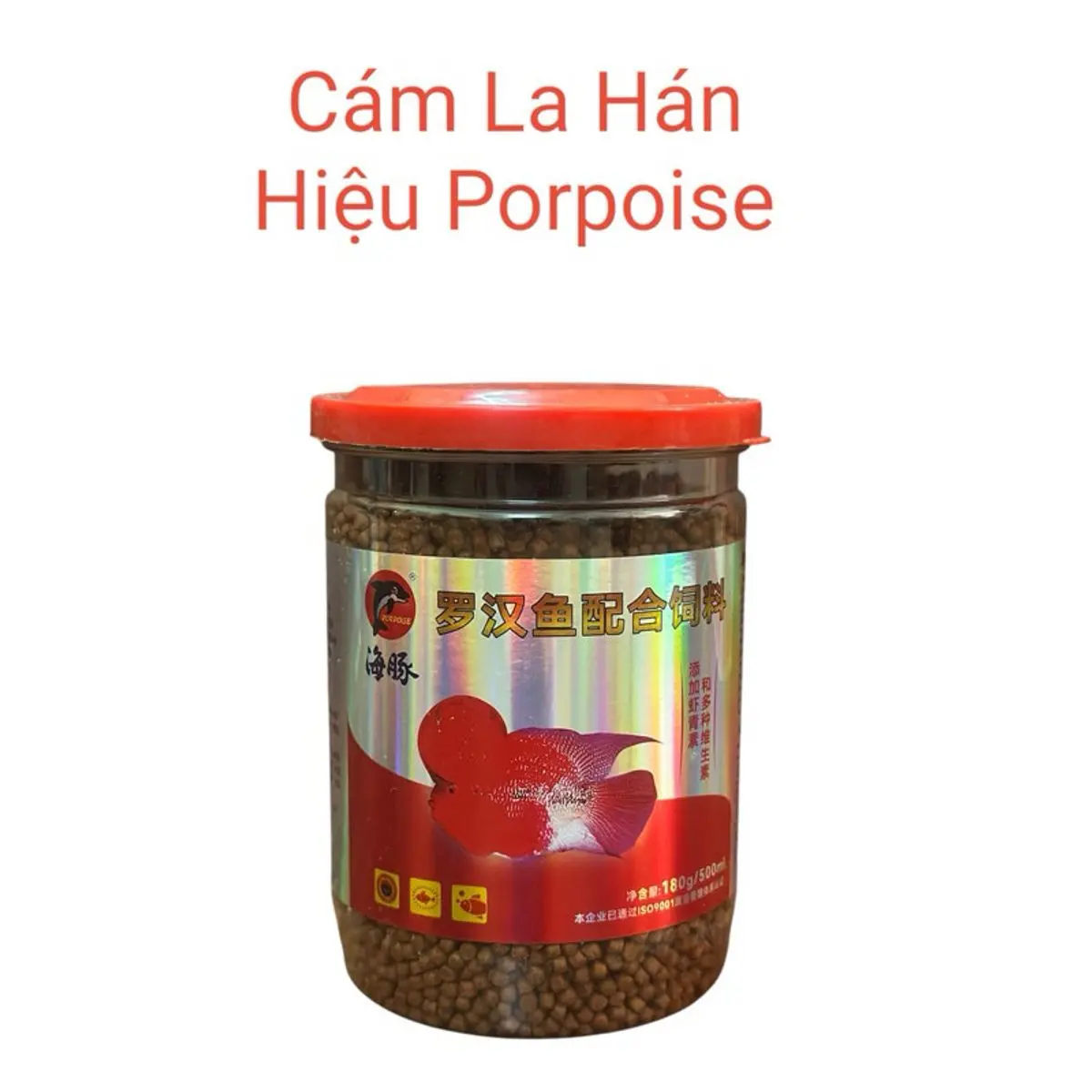 Cám cá la hán 180gr thức ăn lên đầu lên màu cho cá la hán