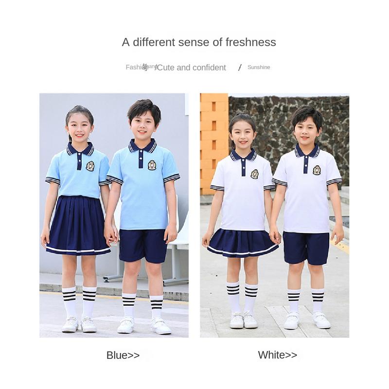 Product Introduction of New Summer Uniform Set for Primary School Students, Kindergarten Sports Style Fashion School Uniform, Group Performance Costume 5