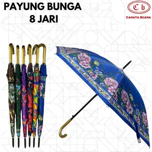 Payung motif bunga 8 jari / Payung Motif
