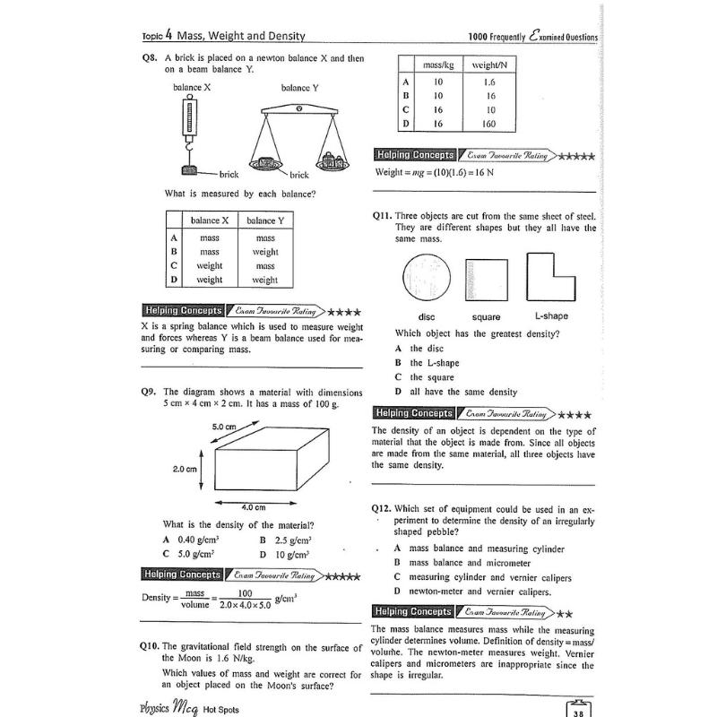 Product Introduction of High Quality O Level Physics MCQ Hot Spots / Upper Secondary / Physics / Assessment Books 4
