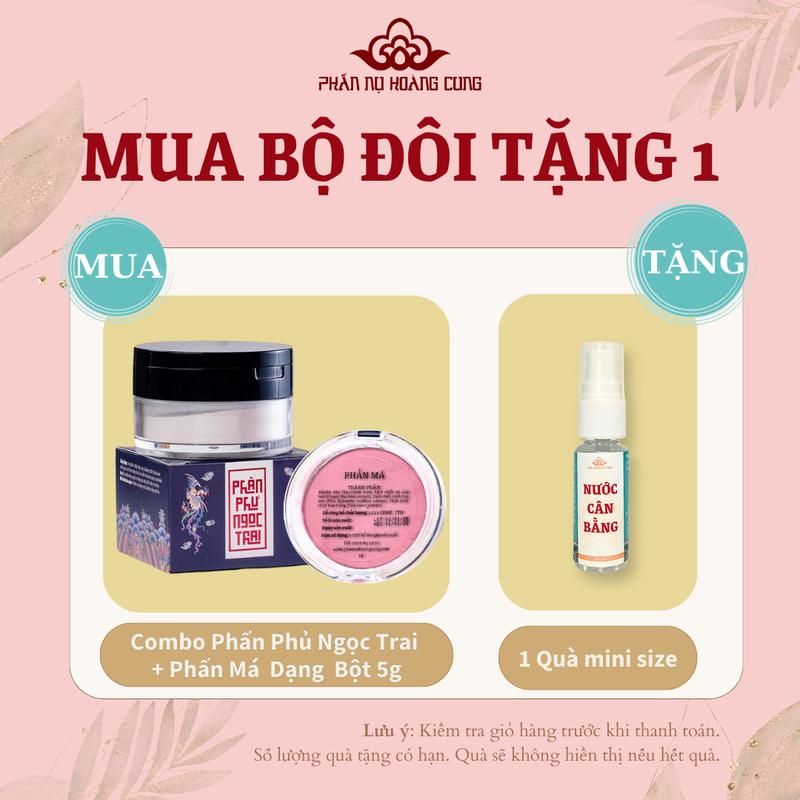 Combo Trang Điểm Phấn Phủ Ngọc Trai & Phấn Má Hồng Dạng Bột 5g Phấn Nụ Hoàng Cung Cosmetic Mỹ Phẩm