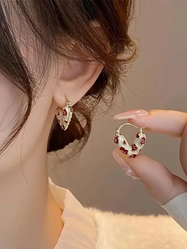 Heart Shaped Earrings, Fashionable Jewelry for Women, Daily Clothing Decor, Trendy All-match & Exquisite Jewelry for Birthday Gift 3