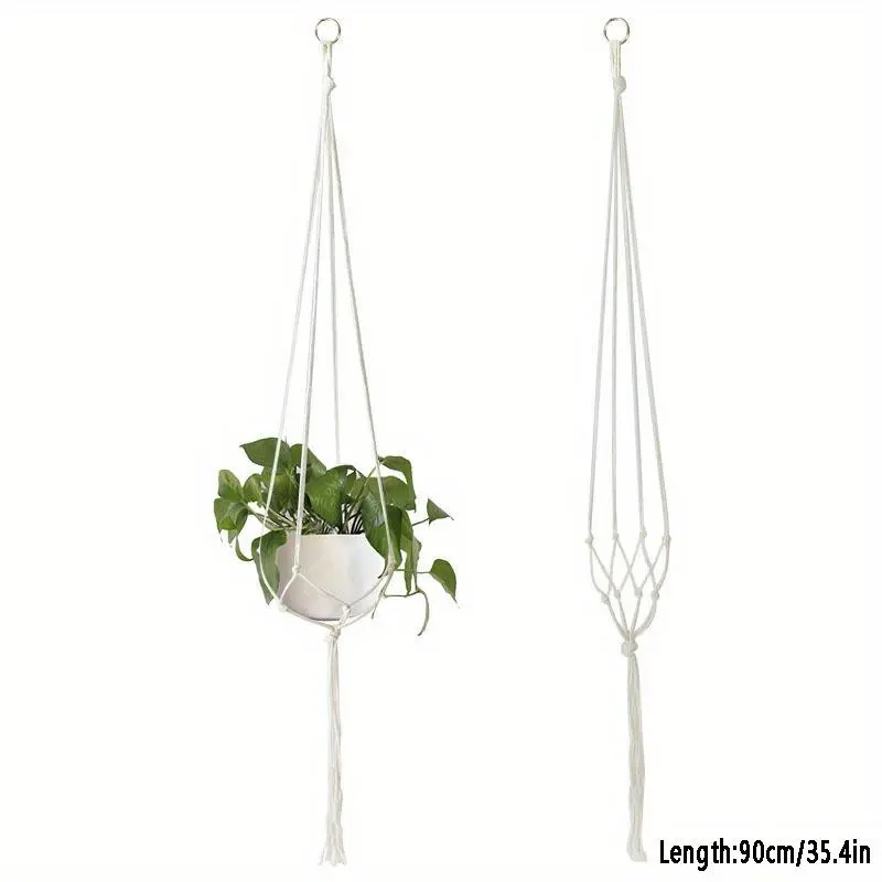 Macrame Plant Hanger, 1 Count Hanging Plant Pot Holder, Plant Pot Net Bag, Home Garden Supplies for Balcony Decoration, Modern 7