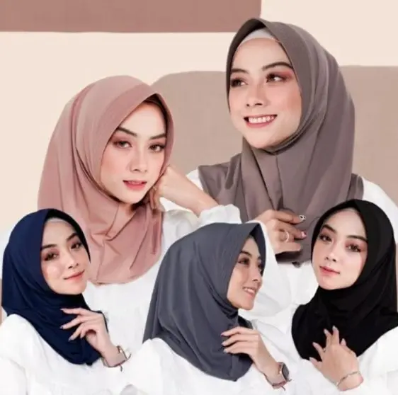 Hijab Instan Jilbab Polos Kerudung Bergo Pendek Sport Casual Ped 0