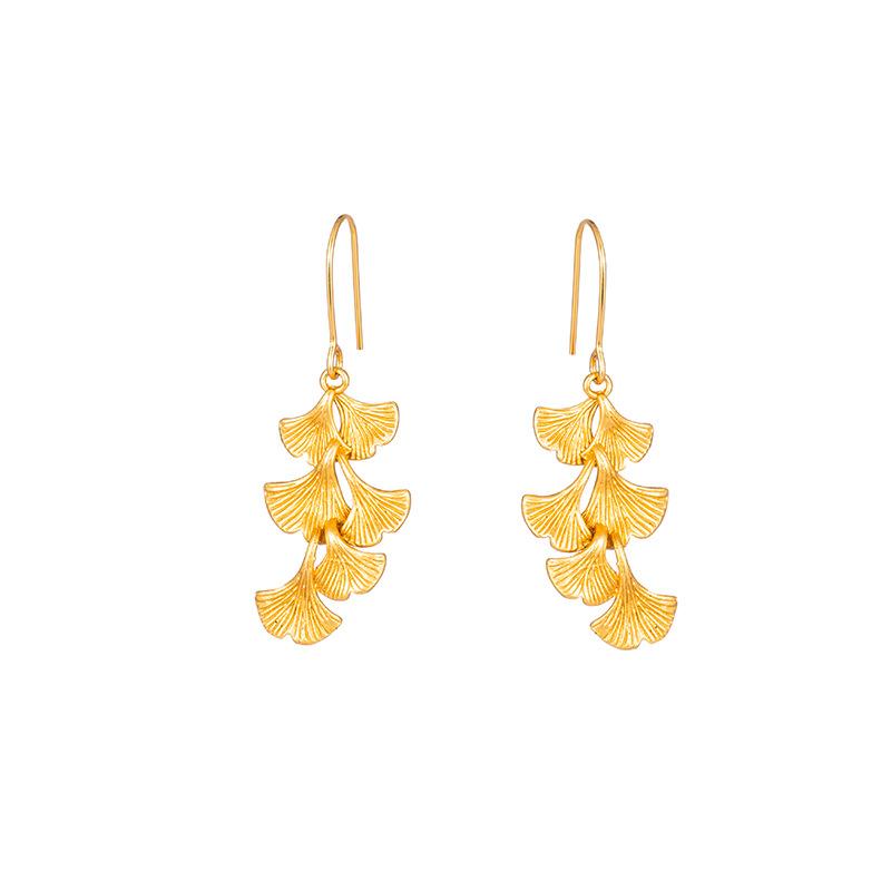 Product Introduction of Fashion Gold Ginkgo Leaf Earrings - Minimalist Luxury Christmas Gift for Her 9
