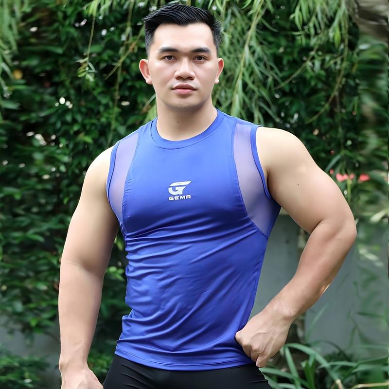 tanktop GEMA jaring Thailand singlet gym Fitness lari running dryfit elastis Outdoor Sport 3