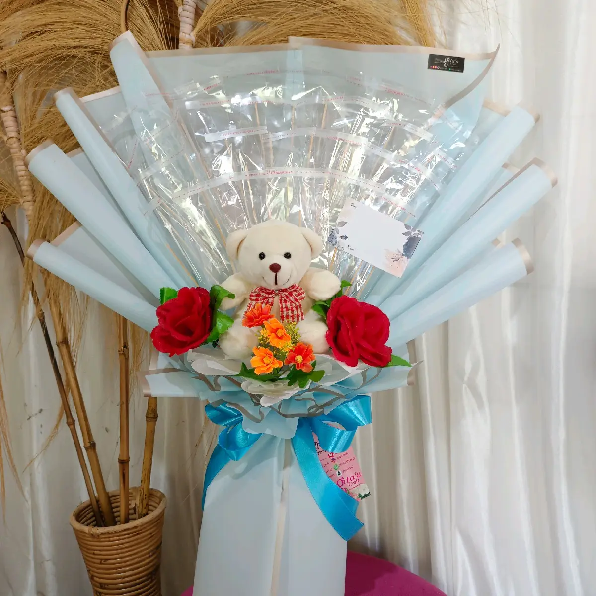 Kerangka Buket Kosong + boneka wisuda/ulang tahun